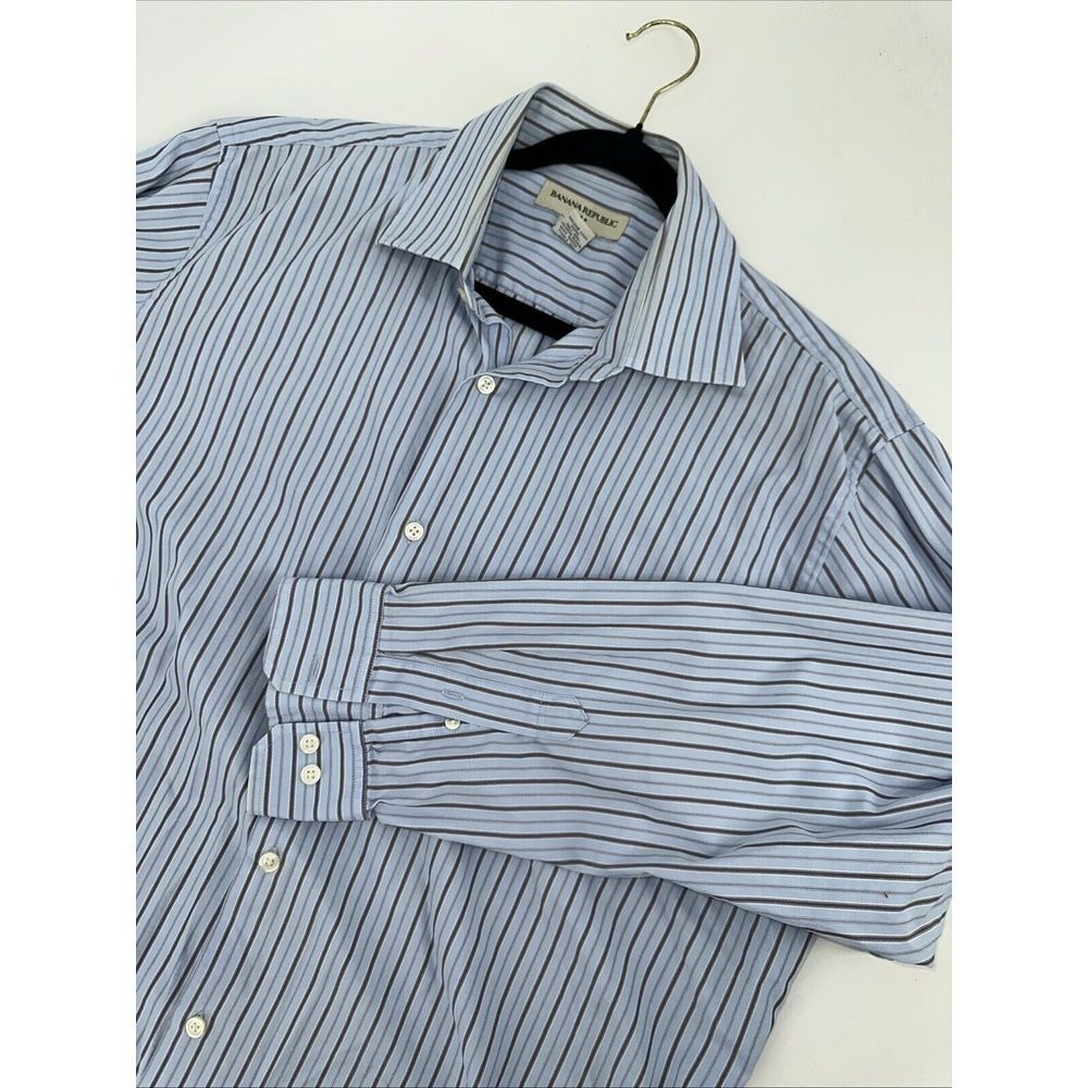 Banana Republic Mens XL Long Sleeve‎ Button Up Cotton Shirt Multicolor Stripes